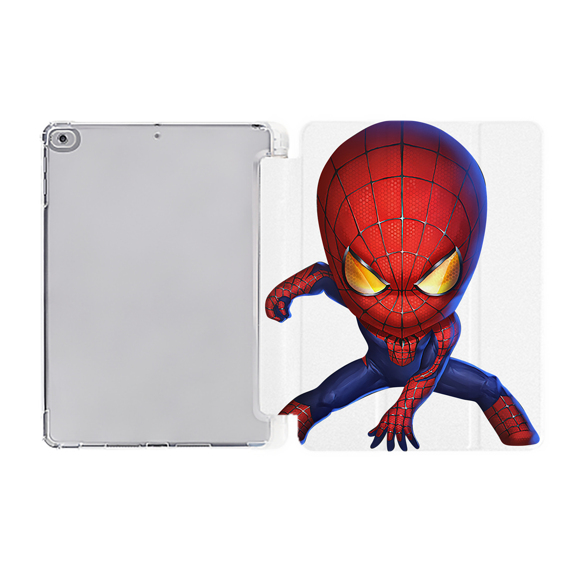 （画像用） Spider Man スパイダーマン IPad ケース ペン収納付き 三つ折りスタンド PUレザー×シリコン 対応機種9.5/10.5/10.9インチ